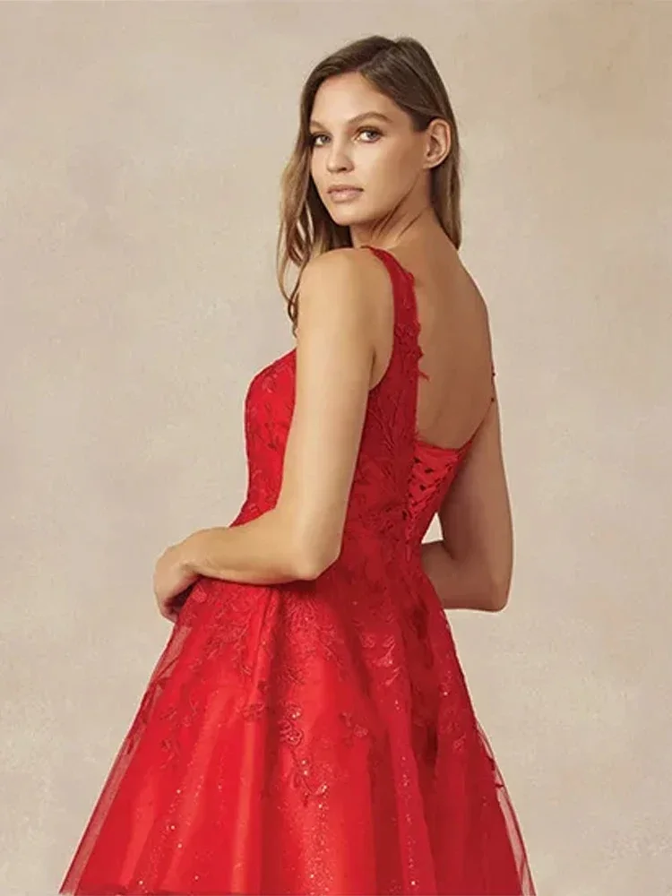 Homecoming Jurk Korte V-Hals Mouwloos A-Lijn Mini Feestjurken Vrouwen Backless Applique Prom Jurken 2022 Luxe Jurken Wit