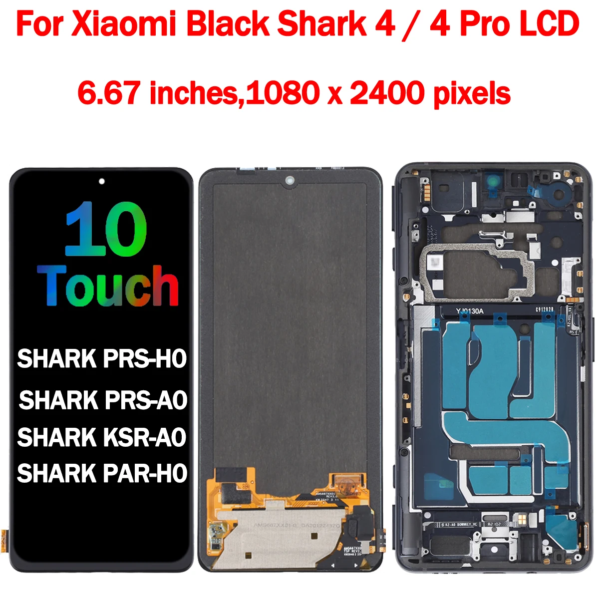 AMOLED For Xiaomi Black Shark 4 Shark PRS-H0/A0 LCD Display Screen with Touch Screen Digitizer For BlackShark 4 Pro 4Pro LCD