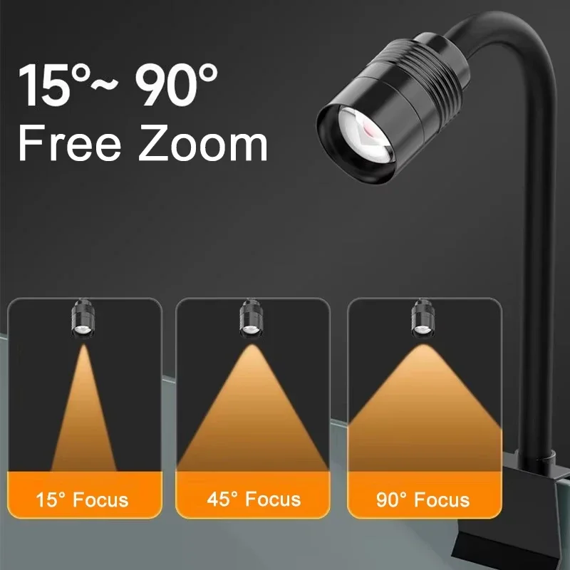 USB Aquarium LED Light Clip On Mini Spotlight for Small Nano Fish Tank Planted Aquascape Betta Decor