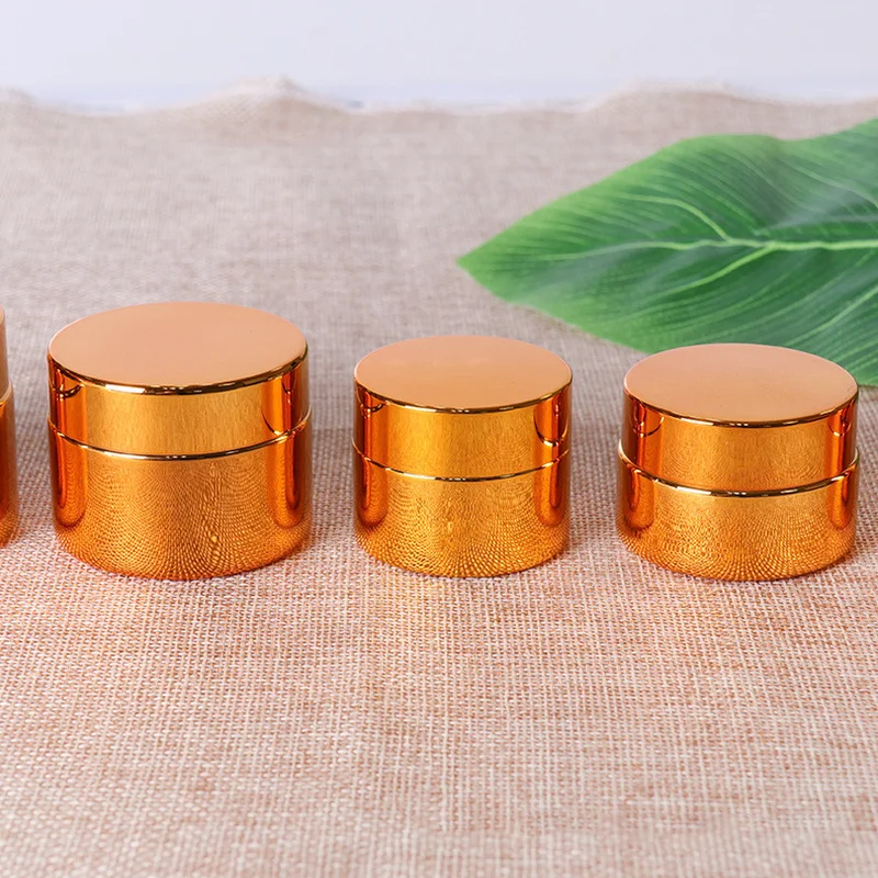 Bocaux Cosmétiques avec Couvercle en Argent et Or, Bouteille en Verre, Récipient à Crème, Conteneur de Maquillage, de Voyage, AfricJars, 5-50g
