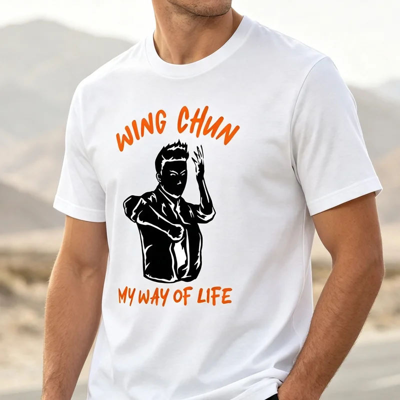 Wing Chun Martial Arts My Way of Life Fighter Spirit Training Graphic T Shirt Tee Casual Streetwear for Men Women Fashion Style