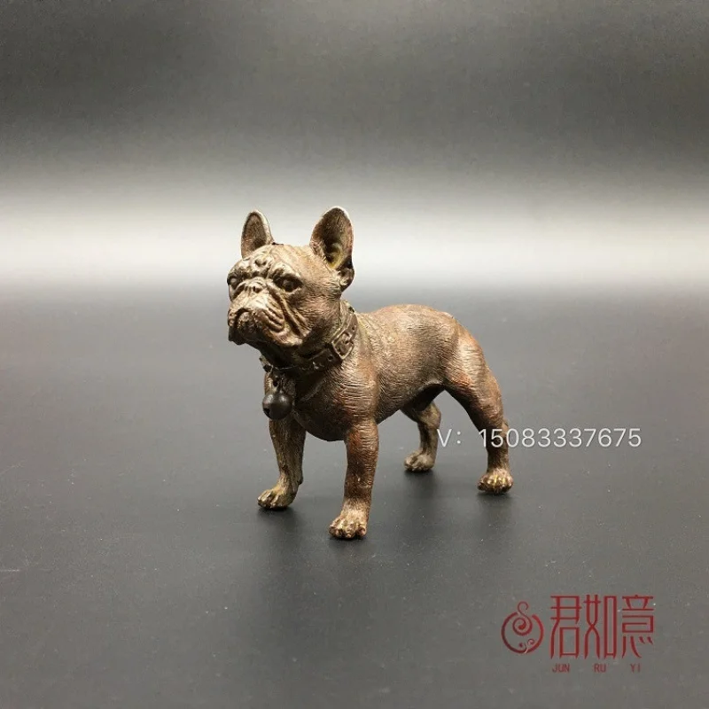Seiko Shar Pei Small Handpiece Pure Solid Puppy Fighting Dog Tea Ceremony Art Copper Pet Coppe