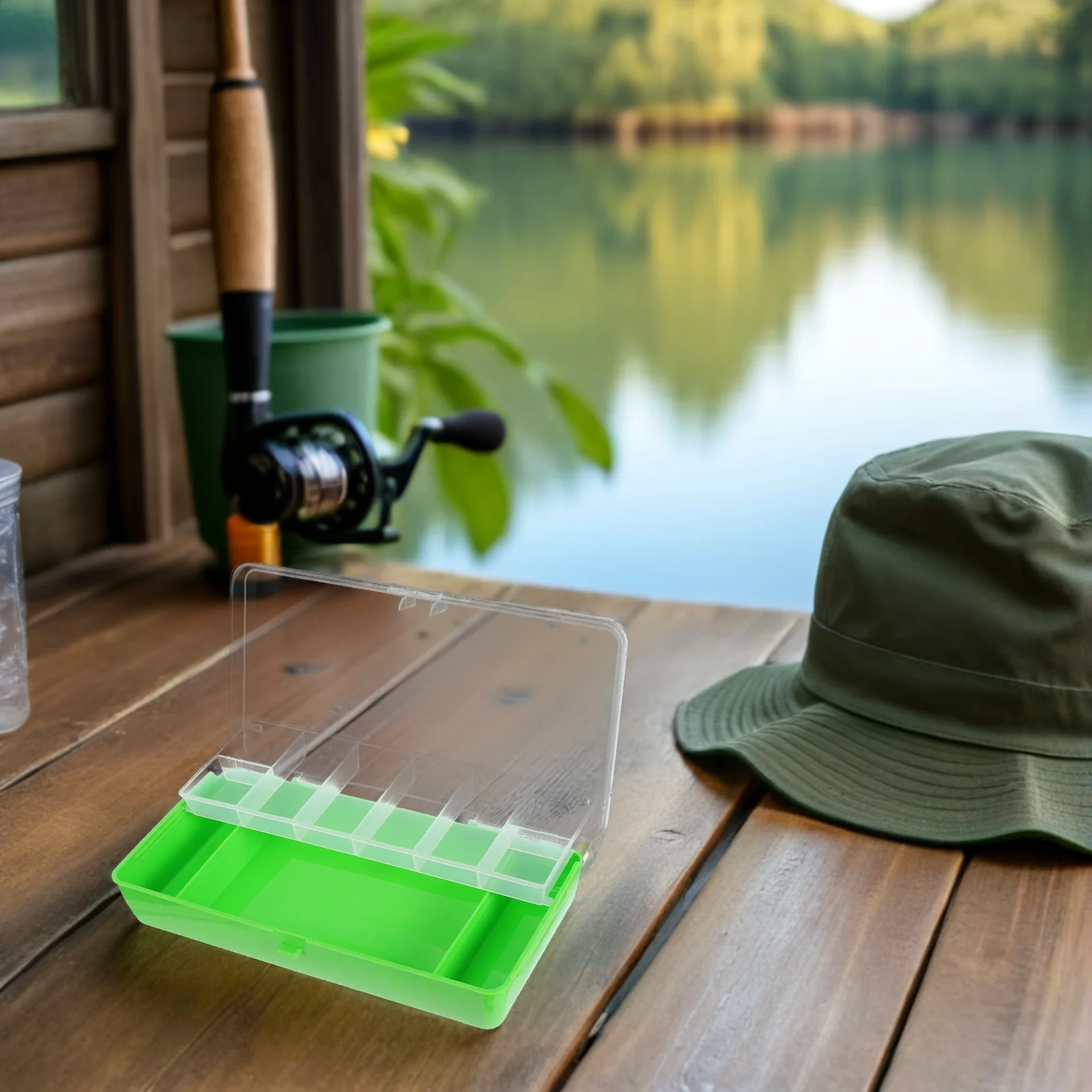 

Double Layer Lure Storage Transparent Waterproof Container Portable Tackle Case For Women Men Kids Outdoor Lake Sea Fishing Gear