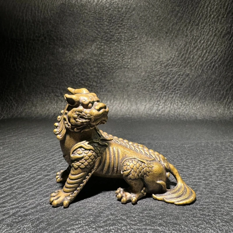 

Little Fairy/Retro Brass DiTing Beast Desktop Ornaments Metal Animal Sculpture Creative Tea Pet Living Room Home Decoration Gift