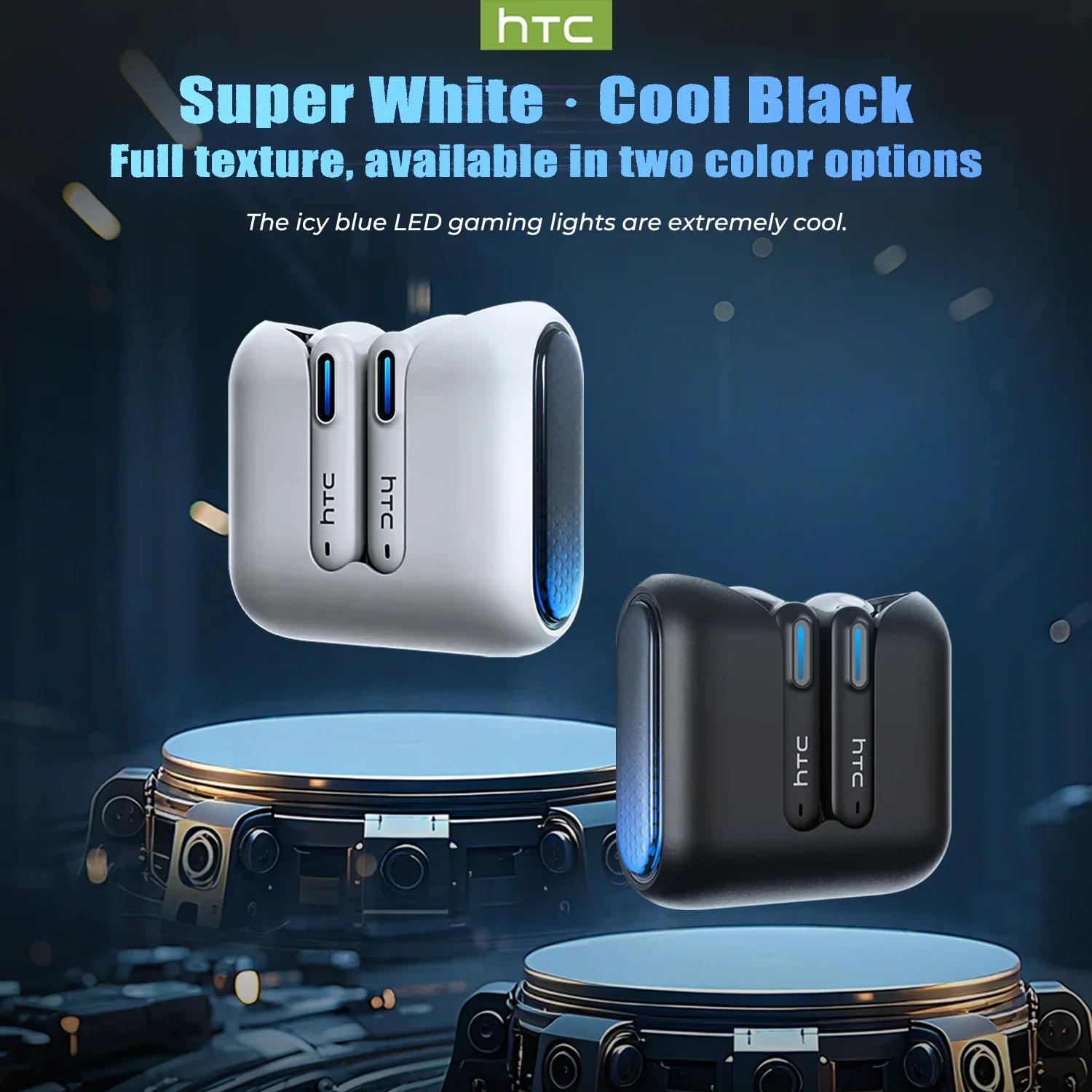 سماعات HTC NE49 بلوتوث V6.0 للحد من الضوضاء TWS سماعات رأس لاسلكية رياضية مع ميكروفون طويل العمر