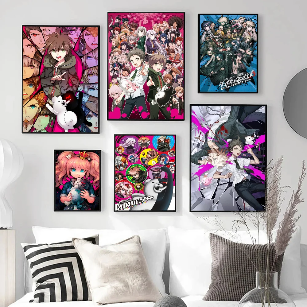 Classic Anime Game Series Danganronpa Anime Posters Sticky HD Quality Wall Art Retro Posters for Home Kawaii Room Decor