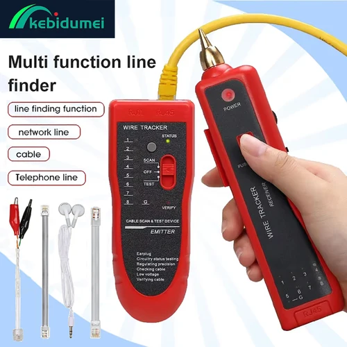 Kebidumei-probador de Cable de red LAN Ethernet, RJ45, RJ11, buscador de línea LAN, rastreador de cables telefónicos, receptor, herramienta de reparación de red