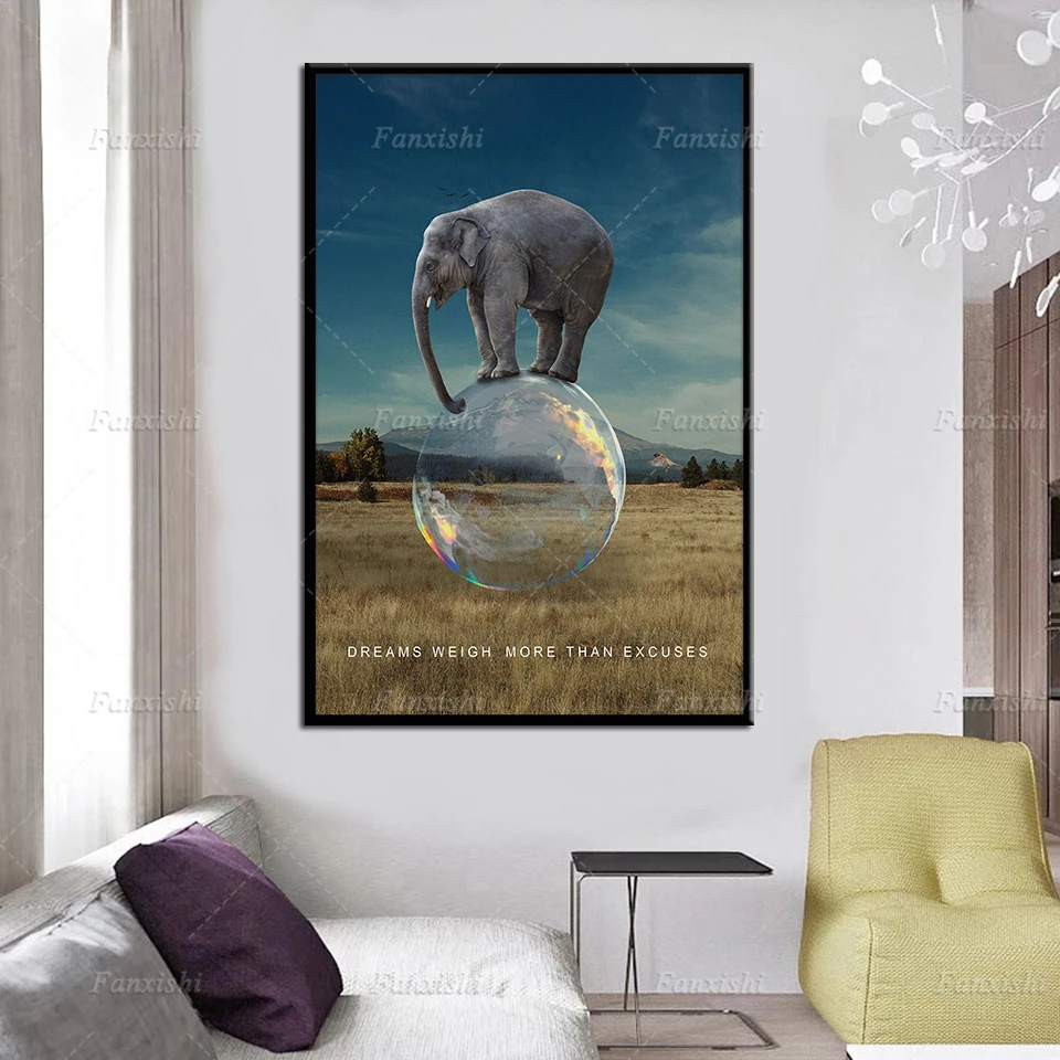 Inspiring Life Quote Prints Poster Function of Dreams Weigh More Than Excuses Inspirational Quote Motivation Wall Painting Gifts