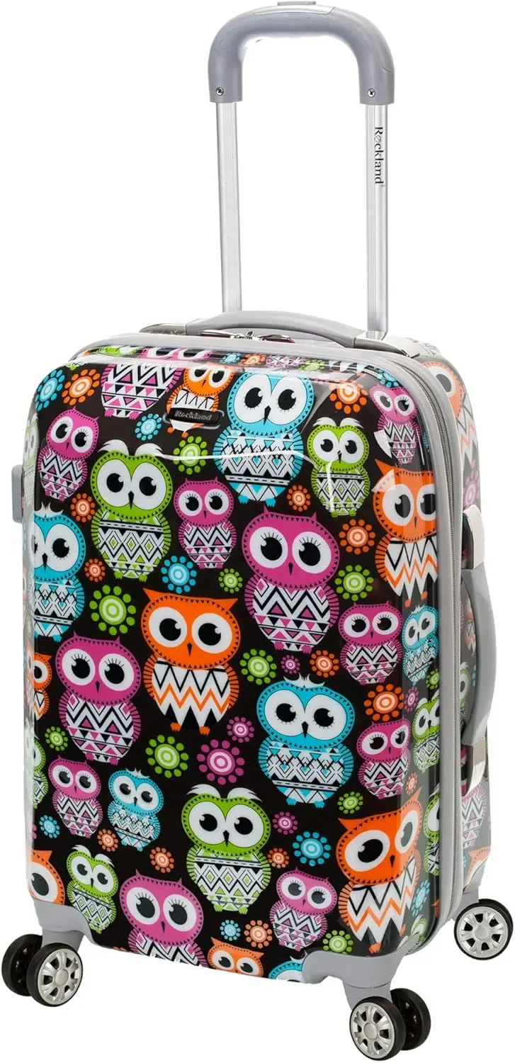 

20" Hardside Spinner Wheel Carry-On Luggage with Owl Design, Lightweight and Durable for Travel