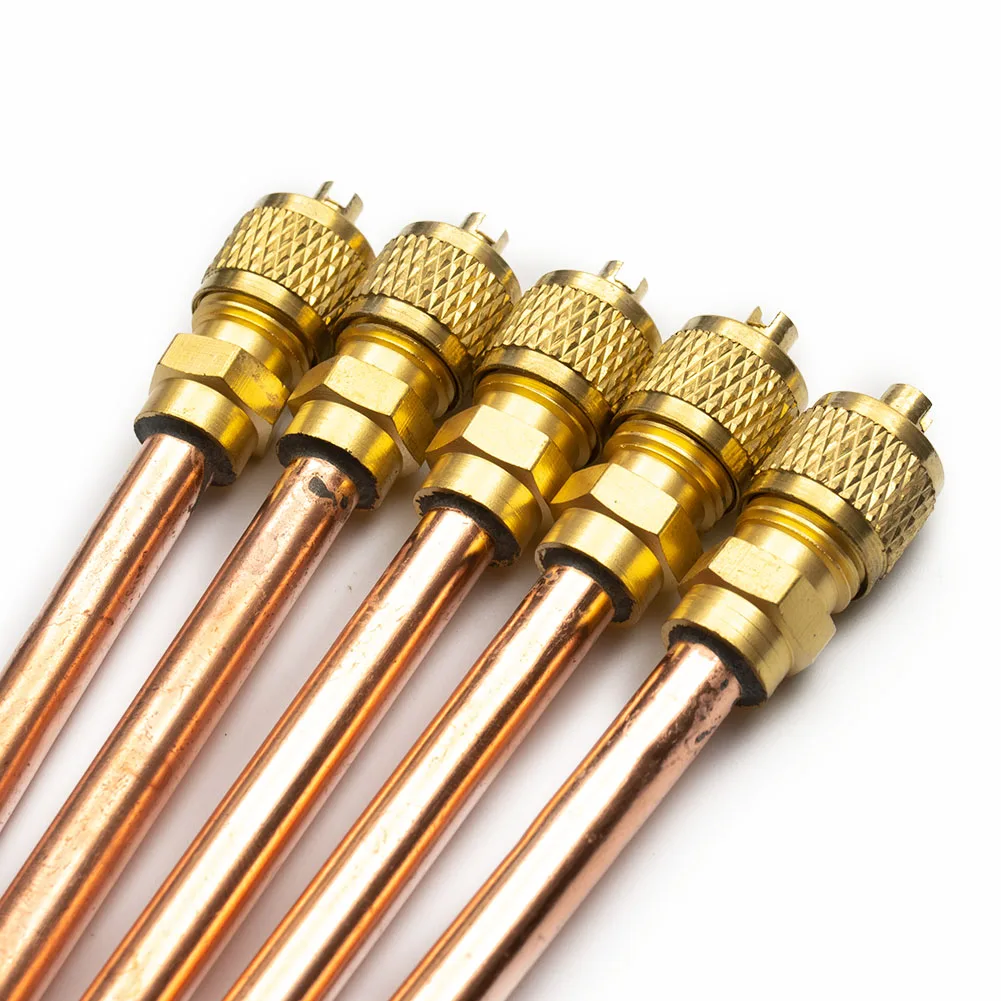 5PCS Air Conditioner Refrigeration Access Valves Maintenance Valve Copper Tube Filling Parts Home DIY Powers Tool Part