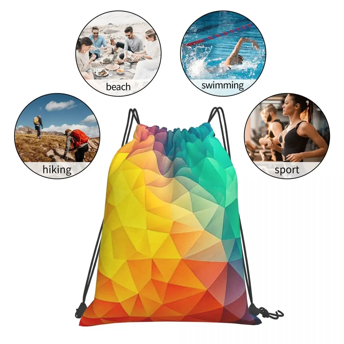 Sacs à dos de peinture Cubizm pour hommes et femmes, sacs à cordon de proximité, sac de sport de poche Bundle, sac à livres pour l'école, multi-documents abstremberg