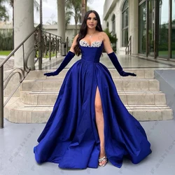 Fashion Lace Applique Evening Dresses Fashion Elegant Sexy Mermaid Off Shoulder Long Sleeved High Slit Prom Gowns For Women 2024