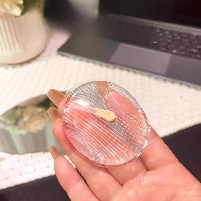 Clear Silicone Beauty Puff Non-absorbent Jelly Sponge Wet & Dry Dual Use for Foundation BB Cream Sunscreen Isolation