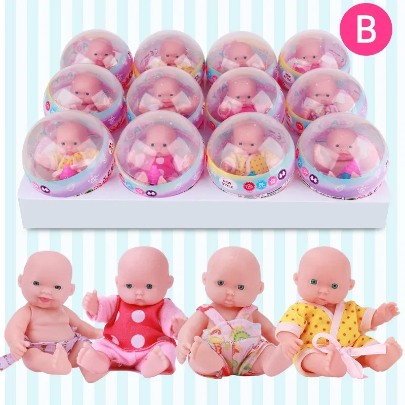 12pcs/lot High Quality Funny simulation Vinyl baby doll sleeping expression doll Collection model toys for girls birthday gift