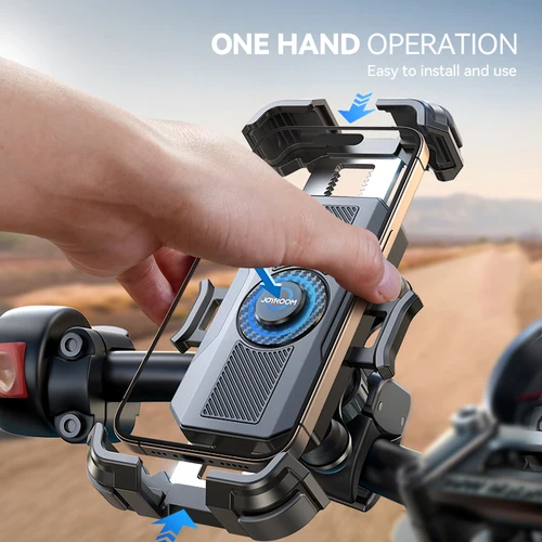Imagen 2 del producto Joyroom soporte de teléfono para motocicleta antivibración bicicleta manillar soporte de teléfono operación con una sola mano 360 °   Ver para teléfono de 4,7-7''