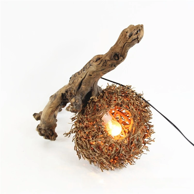 Lampada a nido d'uccello dal design cavo, lampada da scrivania per la casa dell'hotel per letto e colazione, decorazione dell'ornamento dell'atmosfera