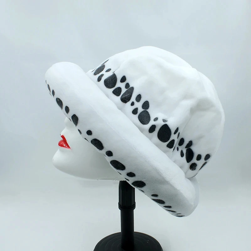 Halloween Anime Trafalgar Law Hat Cosplay kostiumy Unisex biała plama pluszowa czapka akcesoria wieczna pamięć prezent Prop Collection