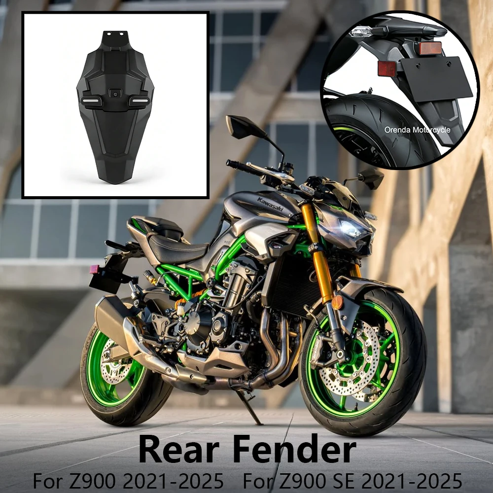 for-kawasaki-z-900-z-900-se-2021-2025-new-motorcycle-accessories-extended-rear-fender-mudguard-splash-dust-prevention-black-kits