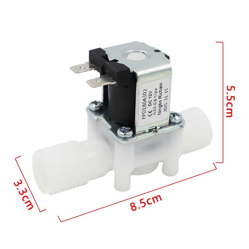 Válvula de Control de agua magnética eléctrica, interruptor de plástico de 12V, 24V, 220V, normalmente cerrado, 1/2 pulgadas, 1 unidad