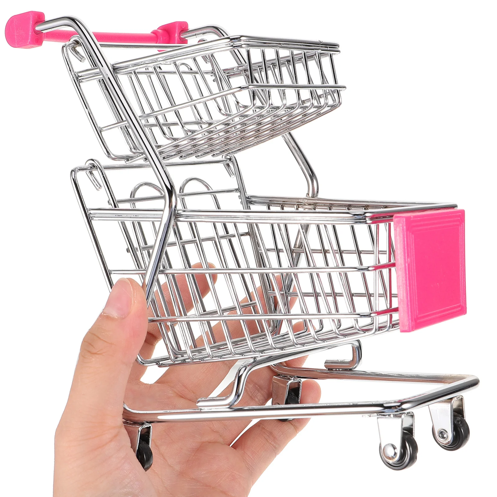 Cesta de comida frita, Mini carrito de compras de acero inoxidable, soporte para aperitivos, cesta de almacenamiento de alimentos, exhibición de servicio de cocina duradera reutilizable