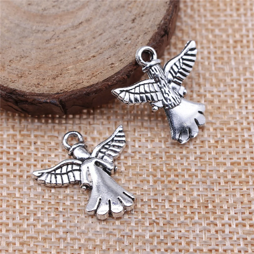 WYSIWYG 10pcs 20x20mm Guardian Angel Pendants Angel Charm Guardian Angel Pendants DIY For Jewelry Making