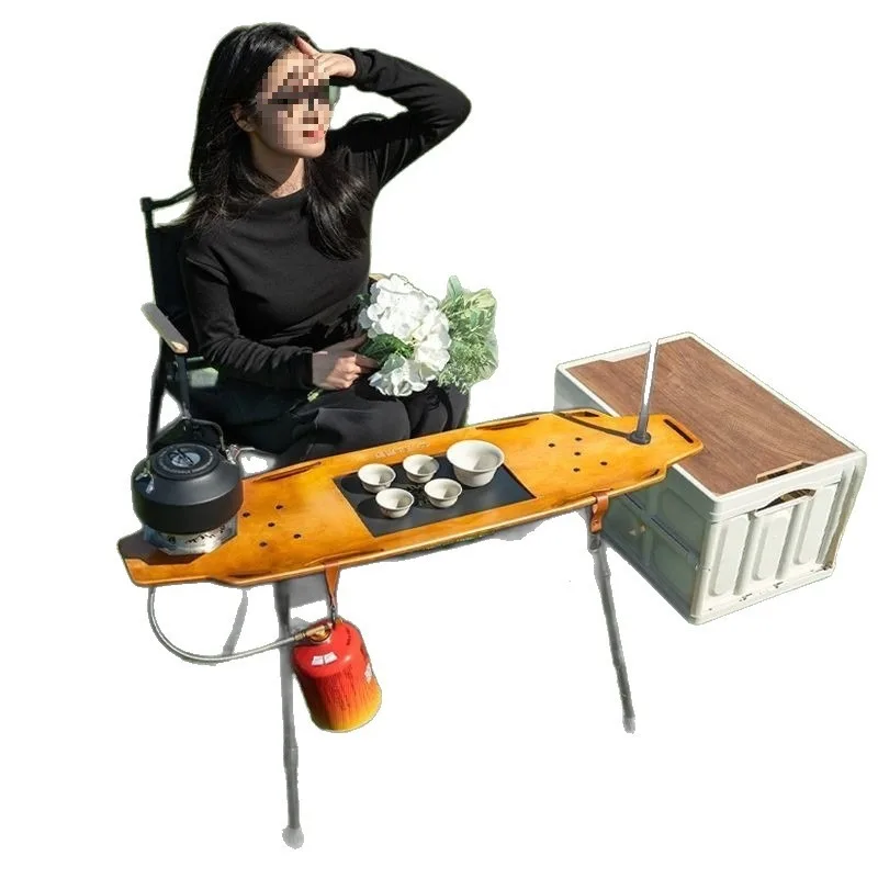 

Outdoor wild flying fish tea table skateboard portable portable tactical foldable folding table lifting burner camping