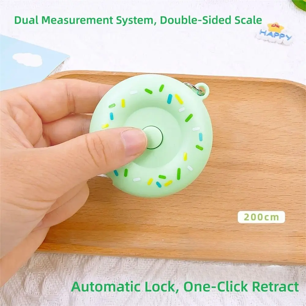 

2M Length 2M Tape Measure Doughnut Shape One Click Rebound Soft Leather Ruler Soft Leather Clothing Tailor Ruler Clothing Tailor