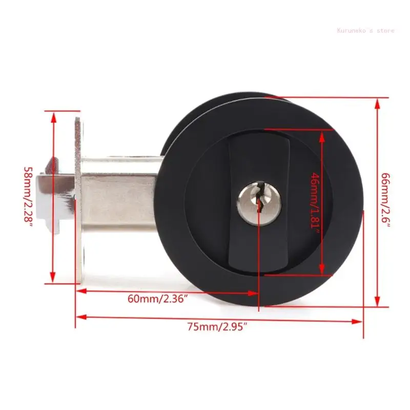 Concealed Invisible Pocket Door Lock Set Kitchen Bathroom Door Locks With Keys