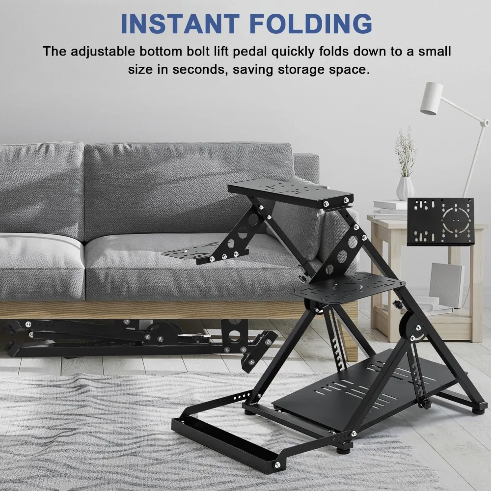 قمرة القيادة لمحاكاة الطيران القابلة للطي مع حامل قابل للتعديل لدواسات الطيران وعصي التحكم