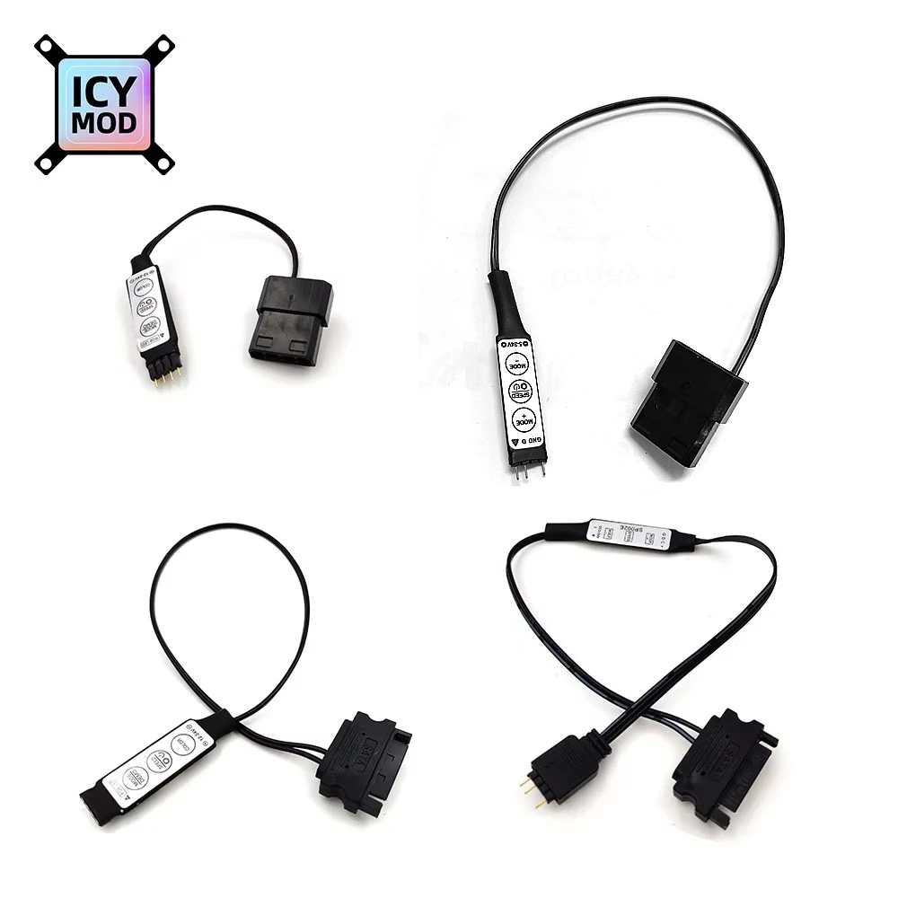 Molex interface rgb cabeçalho 12v4pin-grande 4pin adaptador cabo conversor de fonte de alimentação 5v3pin para molex 4pin placa-mãe aura pc mod