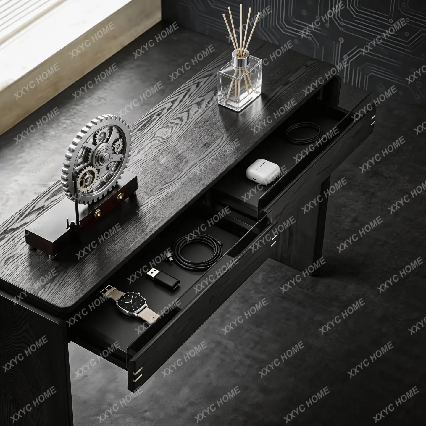 FFEntrance table with drawers Solid wood sofa back mountain table Household long table Small apartment against the wall