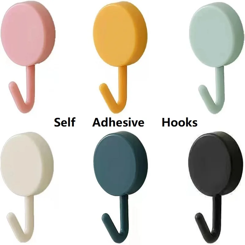 10pcs Cute Little Hook Multifunctional Adhesive Hooks Bathroom Kitchen Hooks Wall Hanging Hook Not Damaging the Wall