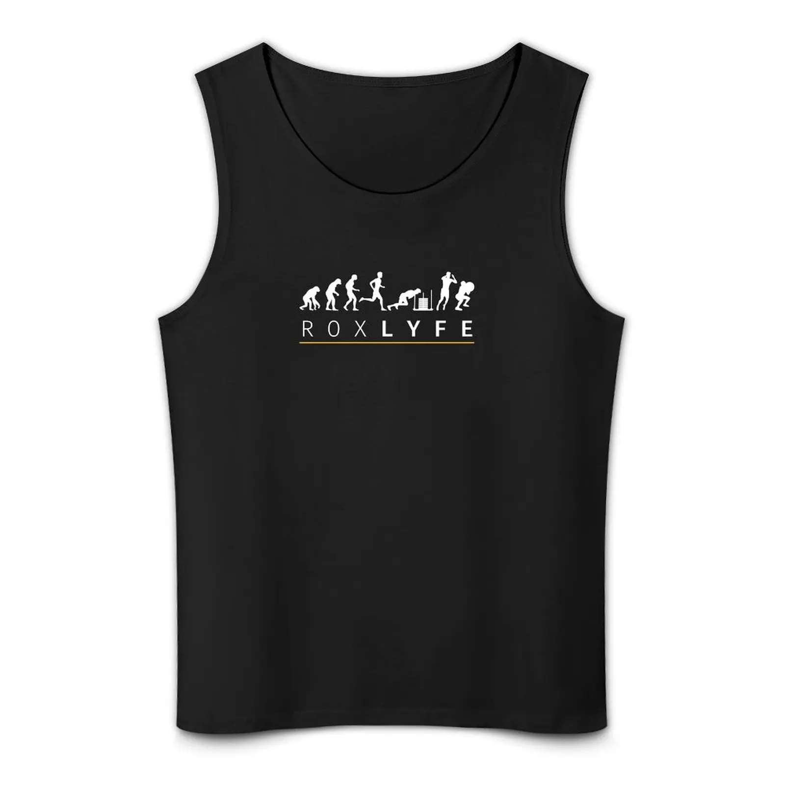 HYROX - ROX LYFE (evolution white) - Rox Lyfe - For HYROX Fans and Athletes Tank Top sleeveless vest men Men\'s fitness t-shirt
