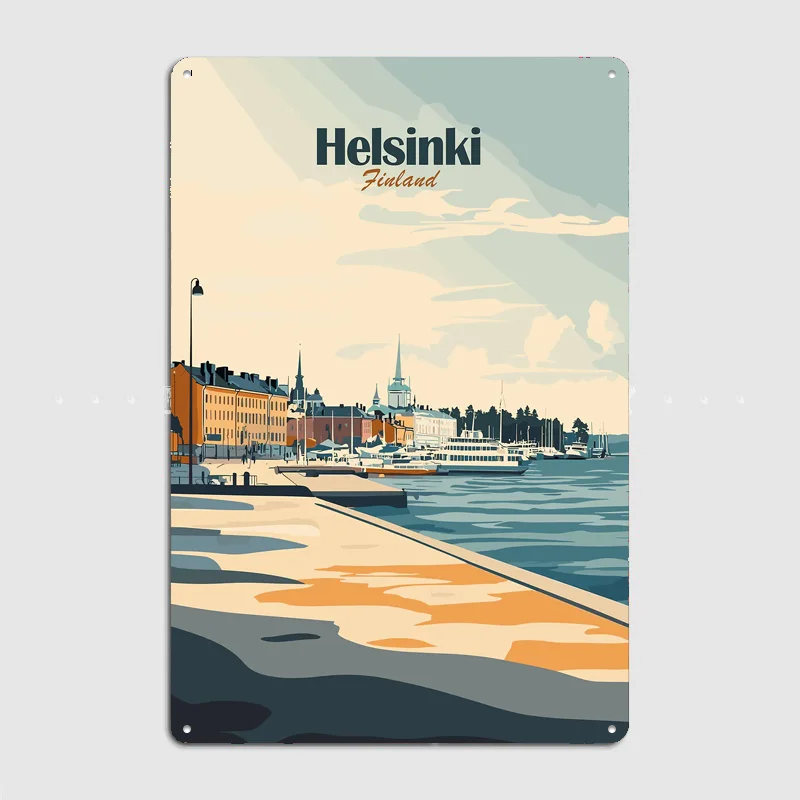 Helsinki Finland Travel Poster Metal Sign Room Decor Life Wall Custom Bedroom Indoor Home Wall Decor Posters Room Decoration