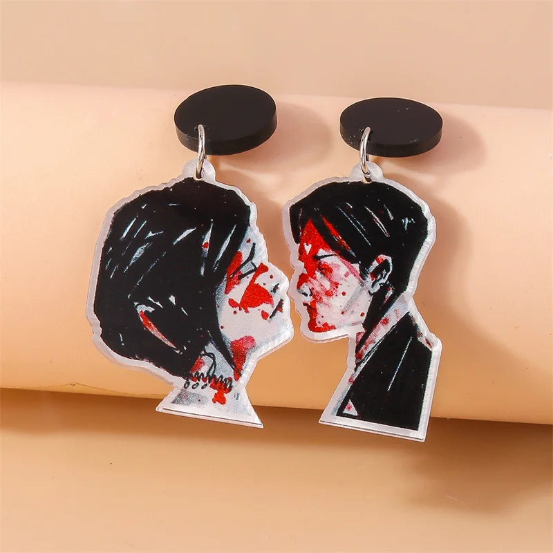 Aihua New Fashion Acrylic Popular Funny Smoking Grandma Earrings for Women Personality Earrings Daily Party Jewelry Gifts