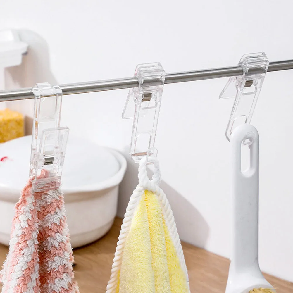 

8Pcs Rustproof Hangers Clips Transparent Clothes Line Clip Heavy Duty Non Slip Grip For Delicate Fabrics Laundry Clips