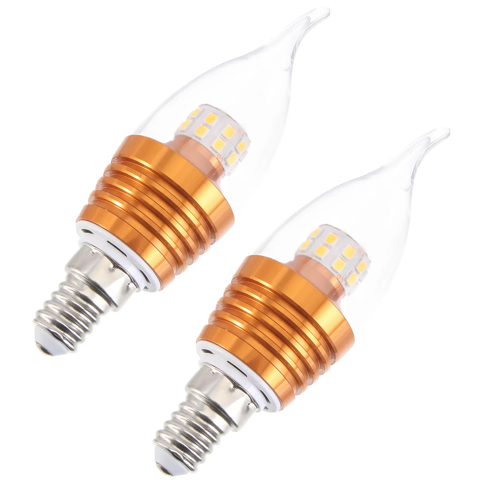 

2pcs E12 Led Candelabra Bulb 5W Warm White Flame Tip Light For Chandeliers Sconces Ceiling Fans Long Lifespan 360 Beam