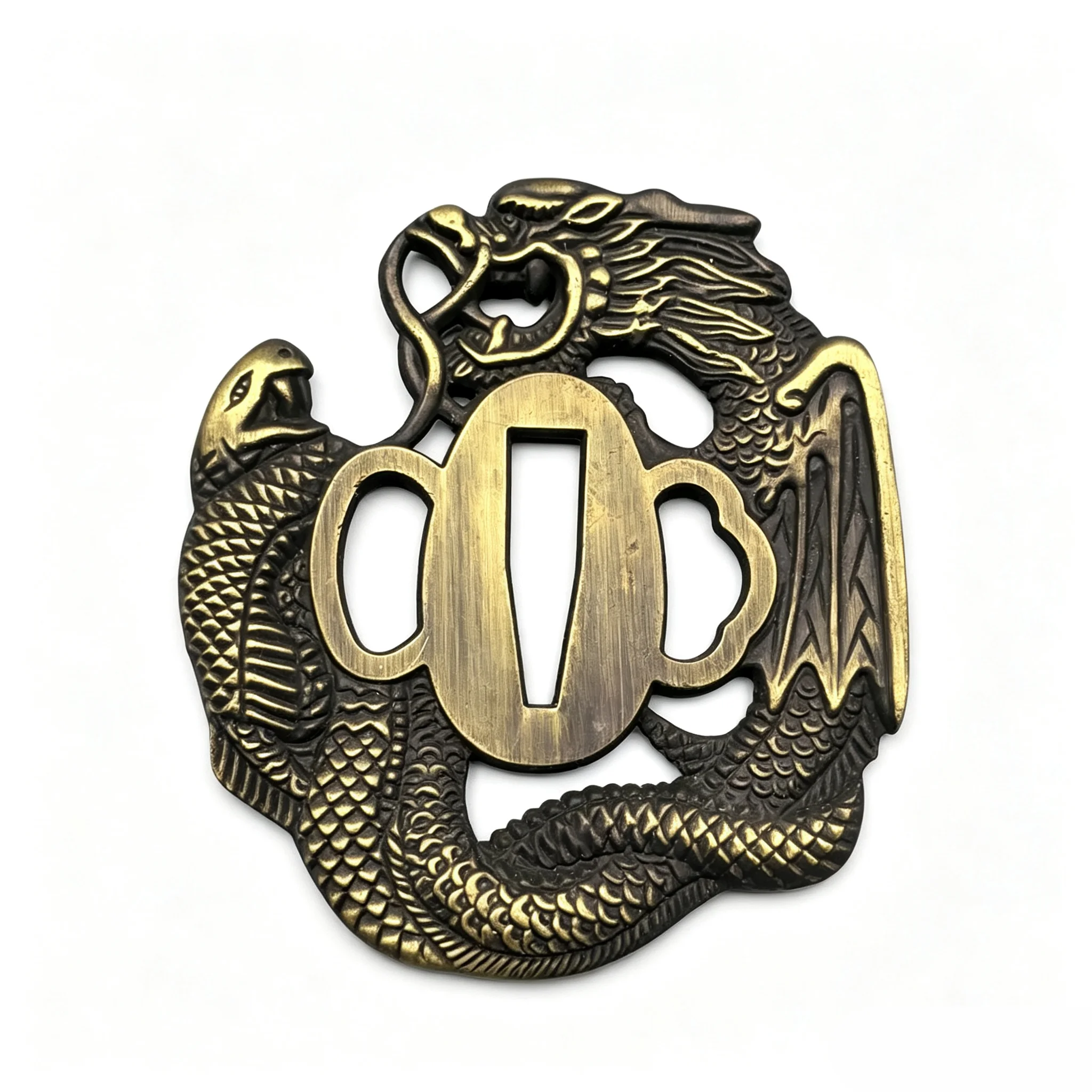 Alloy Dragon Tsuba Fittings For Japanese Sword Samurai Katana Accessory