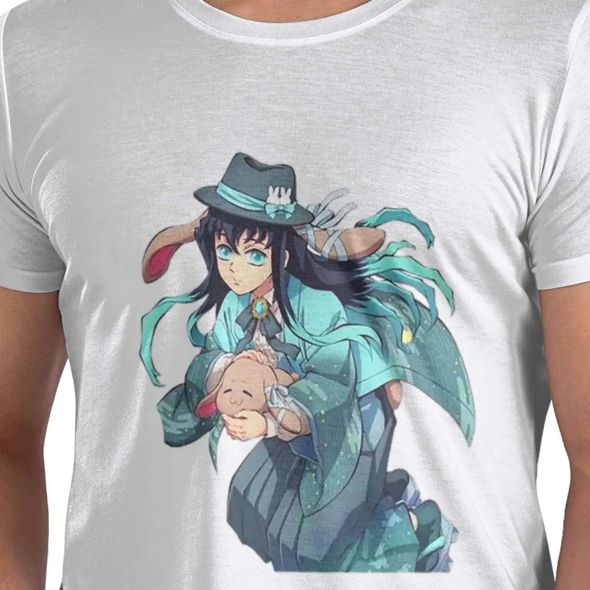 

Muichiro And Bunny 100% Cotton T-Shirt Men's Classic T Shirts Men Round Neck Short Sleeve S-6XL