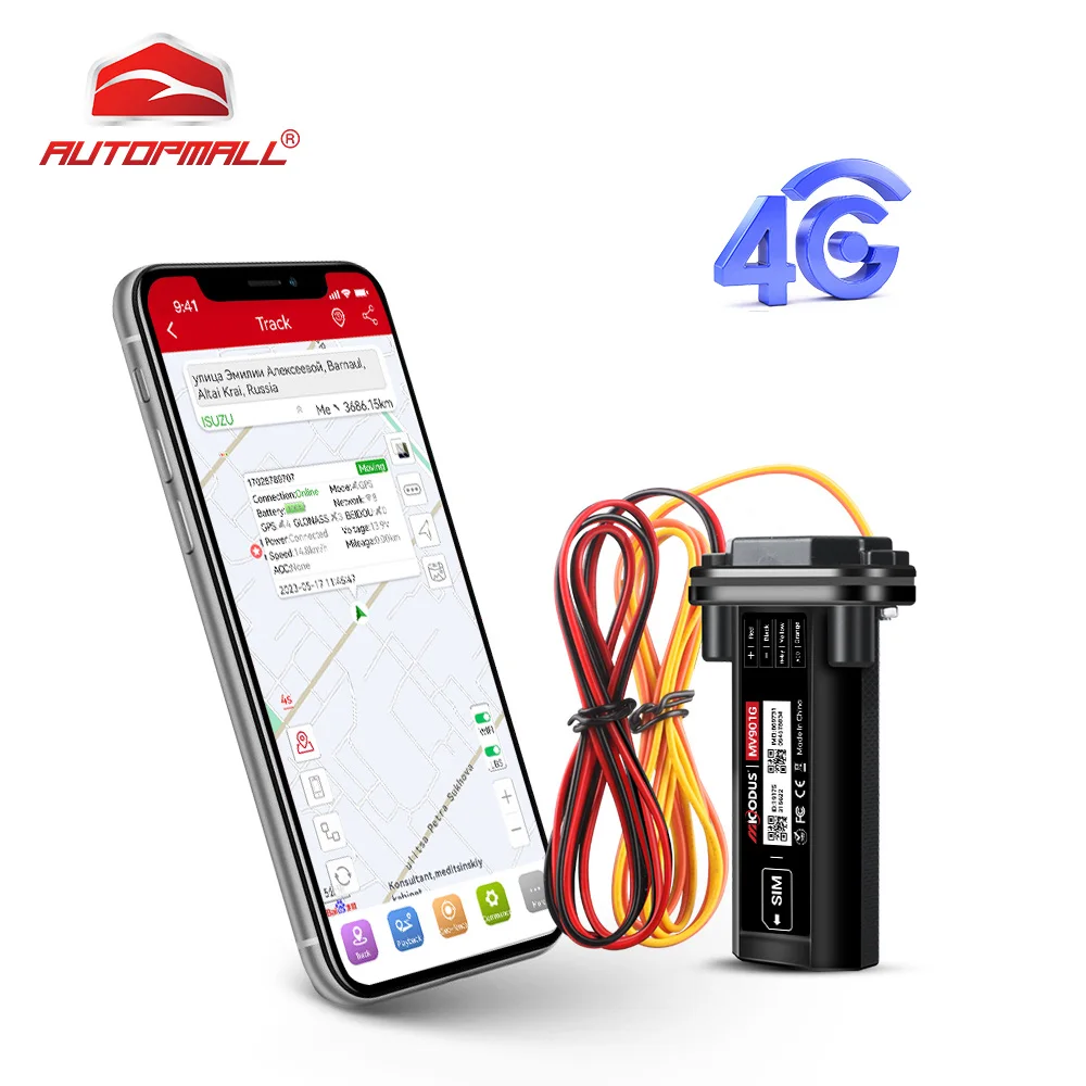 

Мини GPS трекер 4G для мотоцикла MiCODUS MV901G водонепроницаемый обнаружение ACC отключение масла диапазон 9‑95V устройство для авто отслеживание транспортного средства без подписки