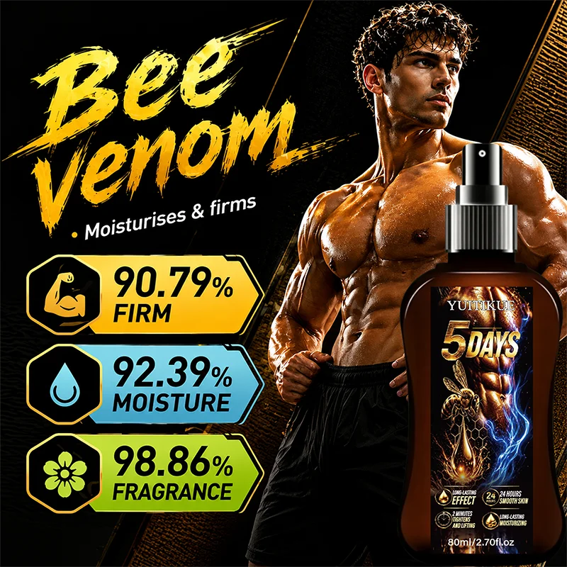 Non Sticky Bee Venom Body Tightening Mist YUITIKUE Refreshing Hydrate Male Skin Portable Spray For Post Shower Daily Body Care