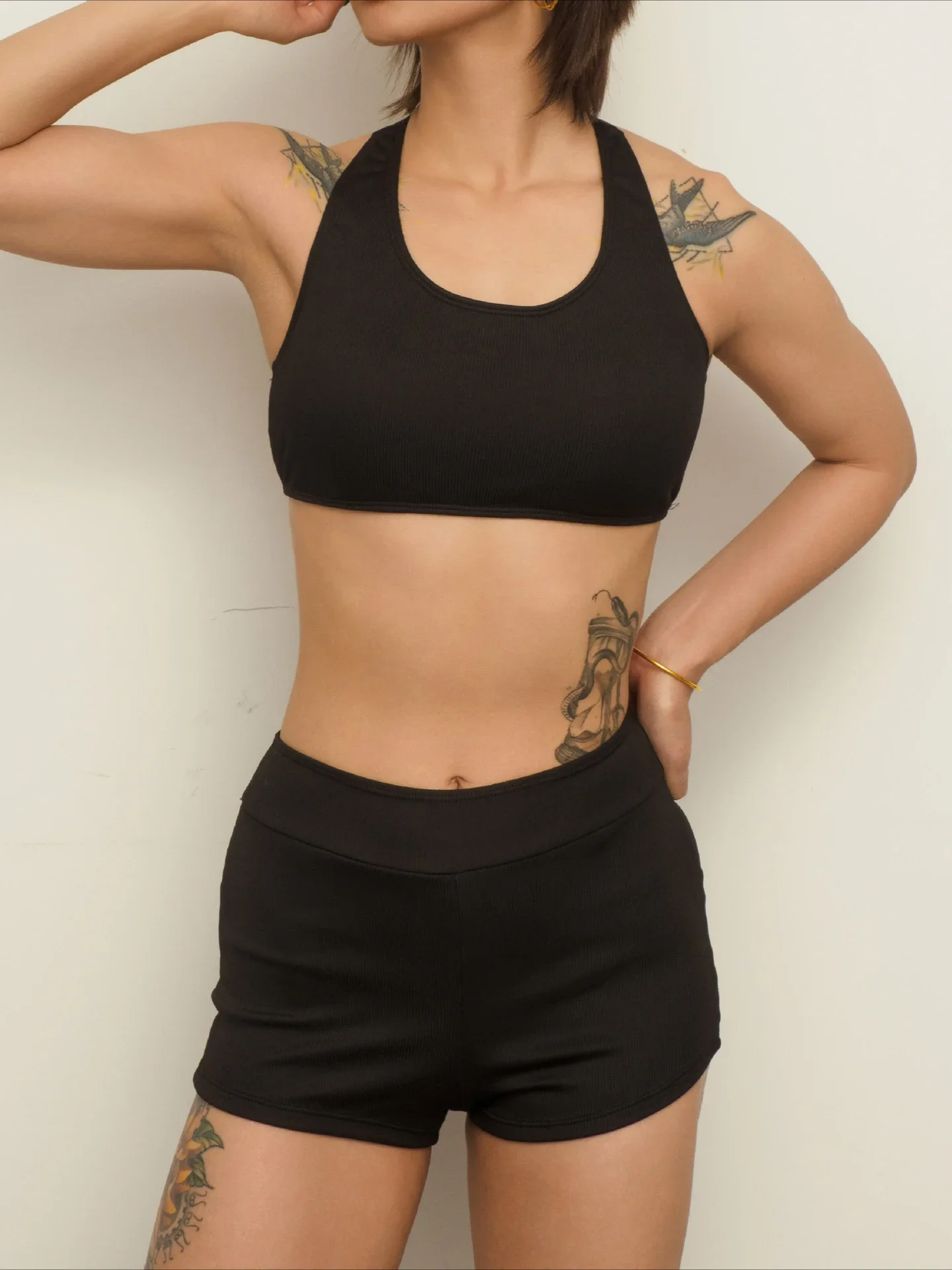 Bikini Set for Women Solid Color High Waist 2 Piece Swimsuit U-neck Backless Beach Vacation Bathing Suit Swimwear 2025 New