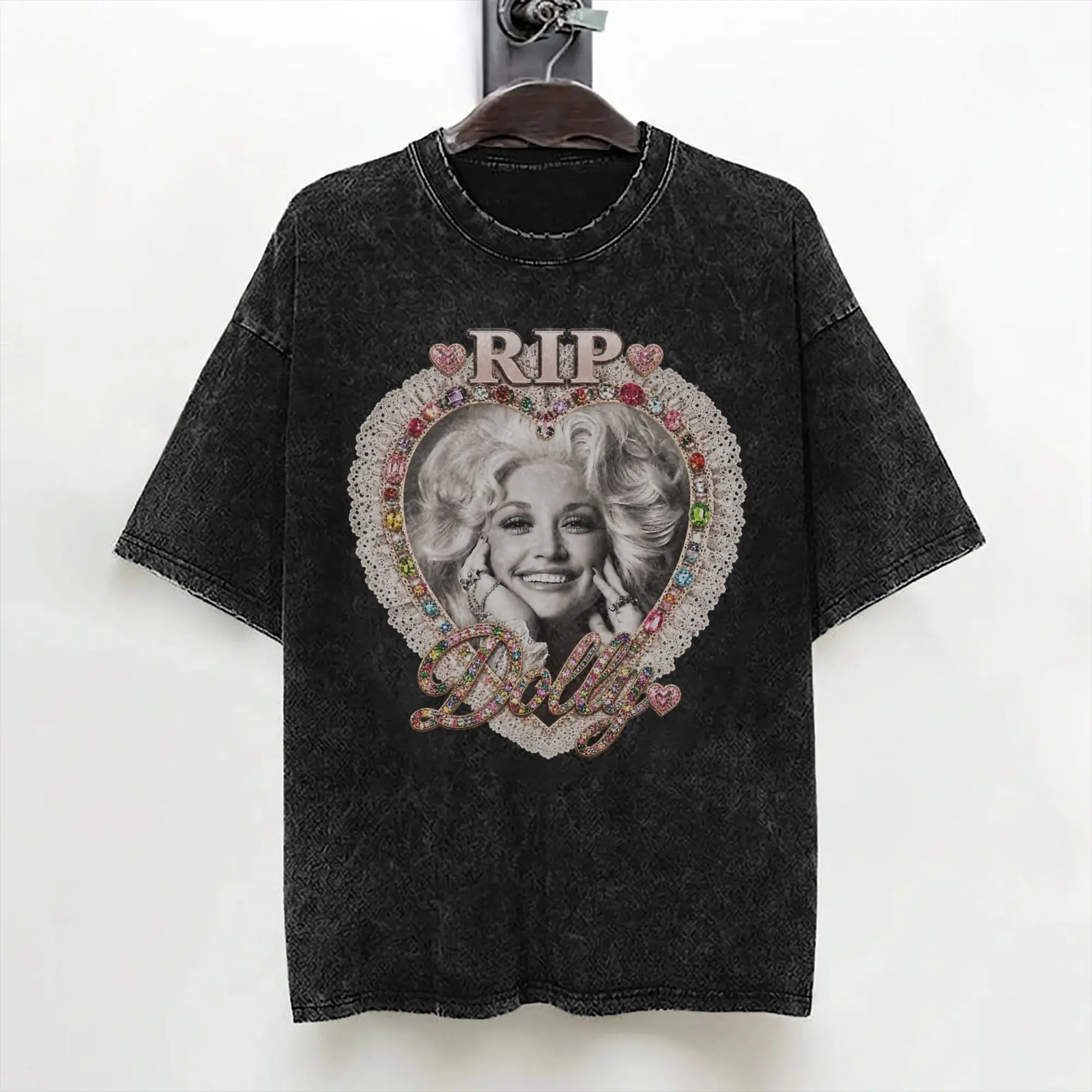 Singer D-Dolly Parton T Shirt Washed 100% Cotton Harajuku T-Shirt  Vintage for Men Women Streetwear Summer Tee Shirt