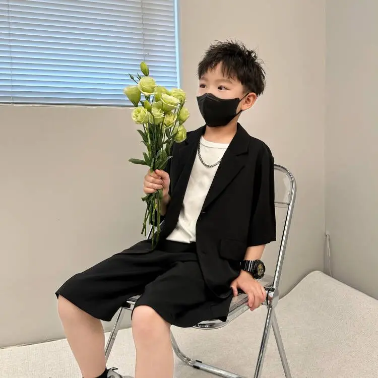 

2026 Spring/Summer Boys' Suit Set - Children's Summer Short-Sleeved Small Suit For Casual Weddings - Boys' Performance Clothing