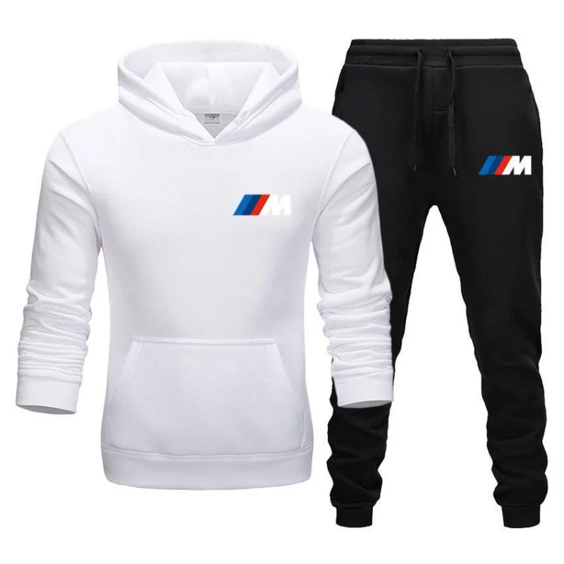 2024Autumn and Winter New Cross-Border Hoodie Sports Sweater Suit Men's Foreign Trade Autumn BMW Brand Printing Leisure Pullover