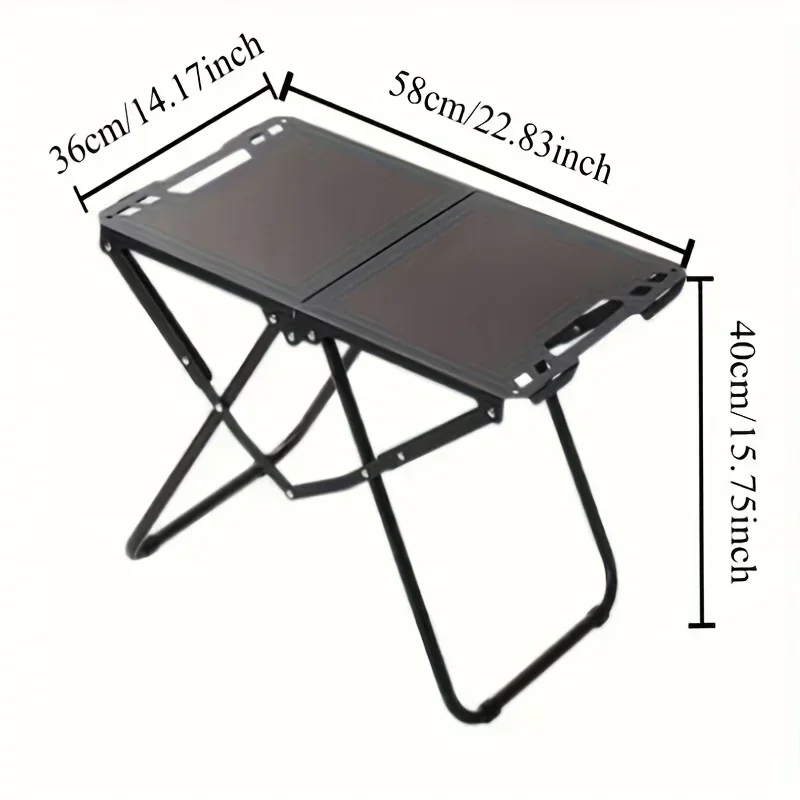 Lightweight Folding Camping Table, Picnic Desk with Carry Handle, Tripod Base, Ideal for Outdoor Activities, Camping Accessorie image 2