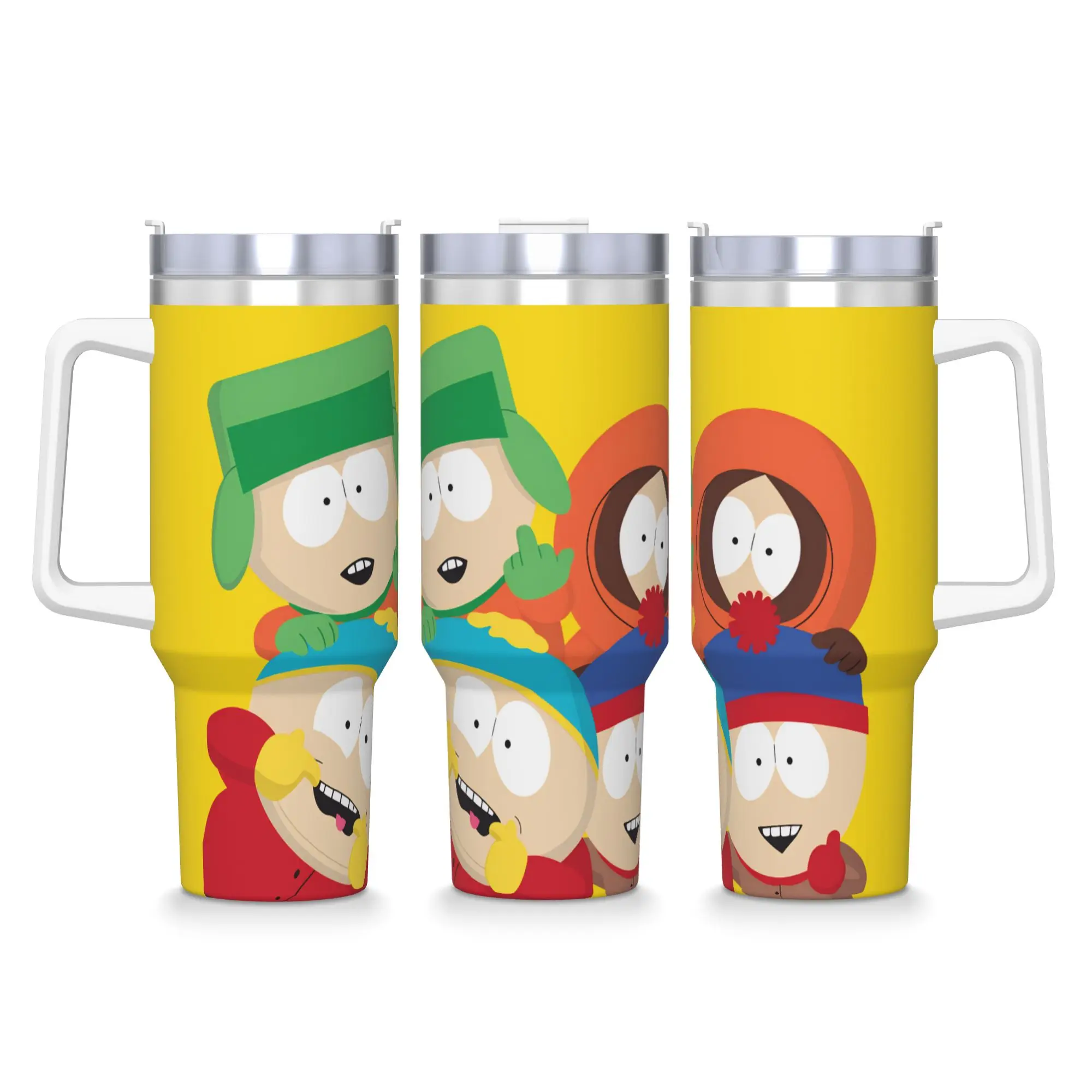 Christmas Time Tumbler Southes Cartoon Parks Hot Drinks Water Bottle Portable Stainless Steel Thermal Mug Driving Mugs Cup