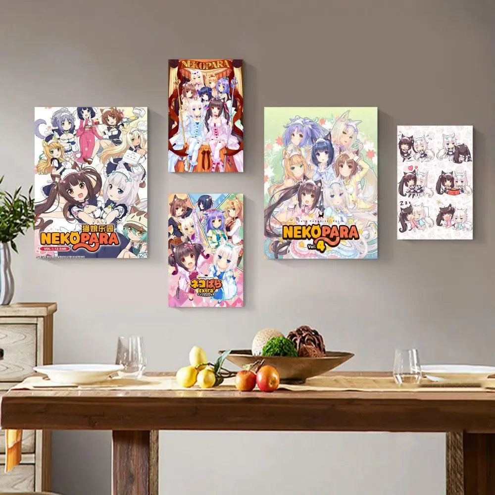 Nekopara Japanese Anime  Poster Classic Movie Posters Waterproof Paper Sticker Coffee House Bar Decor Art Wall Stickers