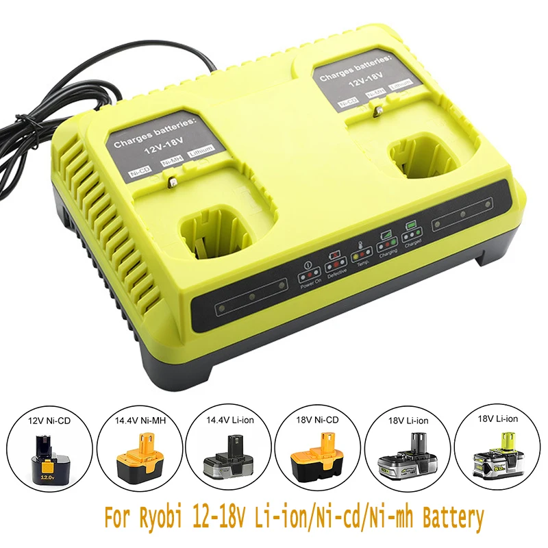 P117 P118 3A Double Charger For Ryobi battery 12V-18V Ni-Cd Ni-Mh Lithium Battery P108 P102, P107, P103, P104, P105, P106