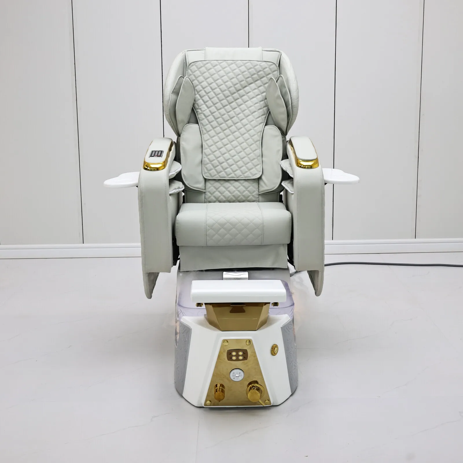 Spa Pedicure Chair with Water Circulation, LED Ambient Light, Movable Foot Massage Chair with Wheels for Nail Salon